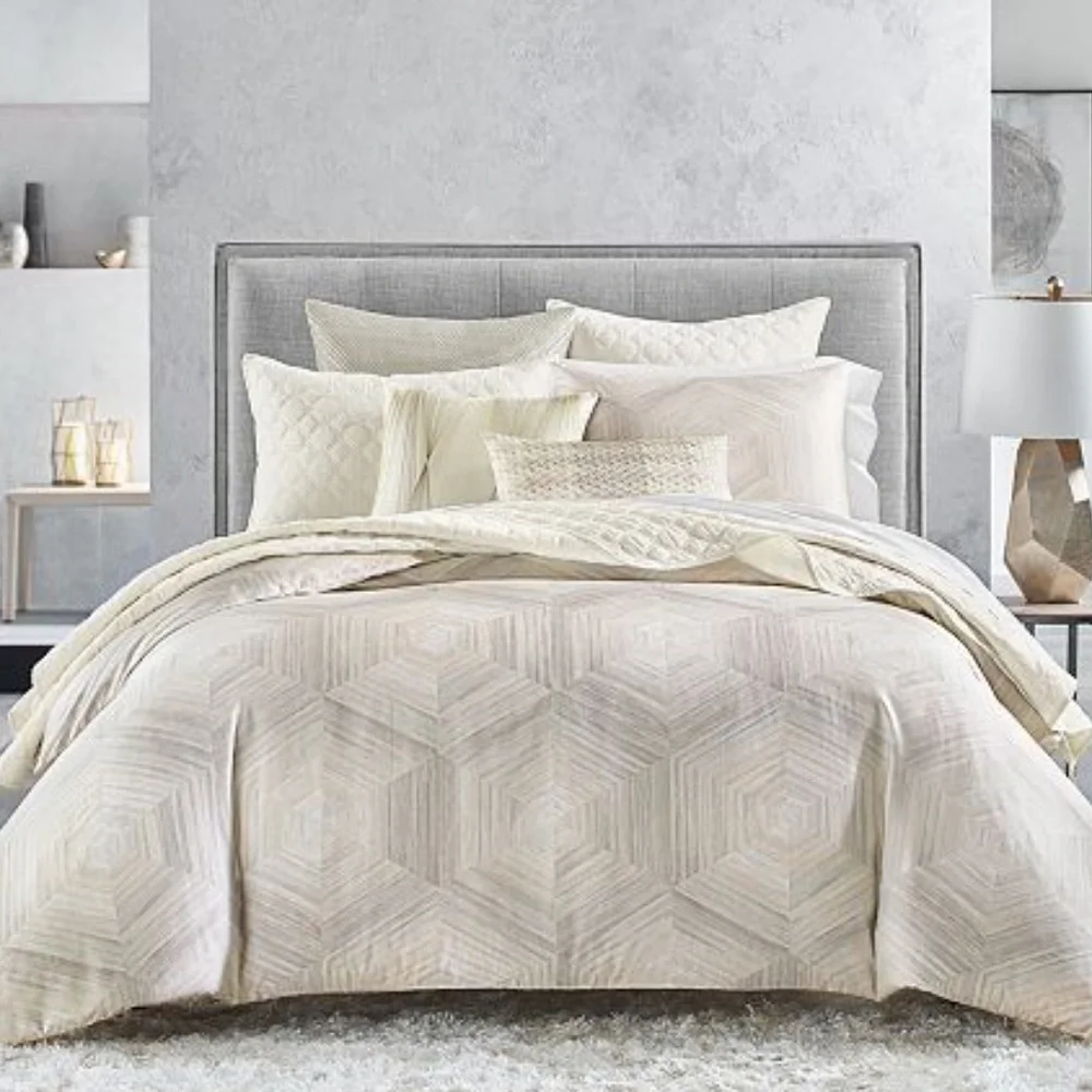 NIB $300 Hotel Collection Luster Geo Duvet Comforter Cover [ Full/ Queen ] #D285